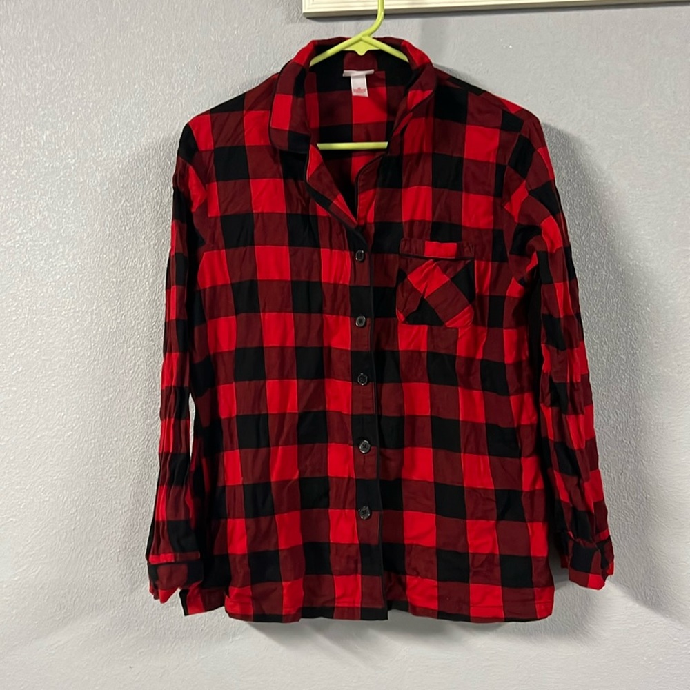 Flannel pajama top